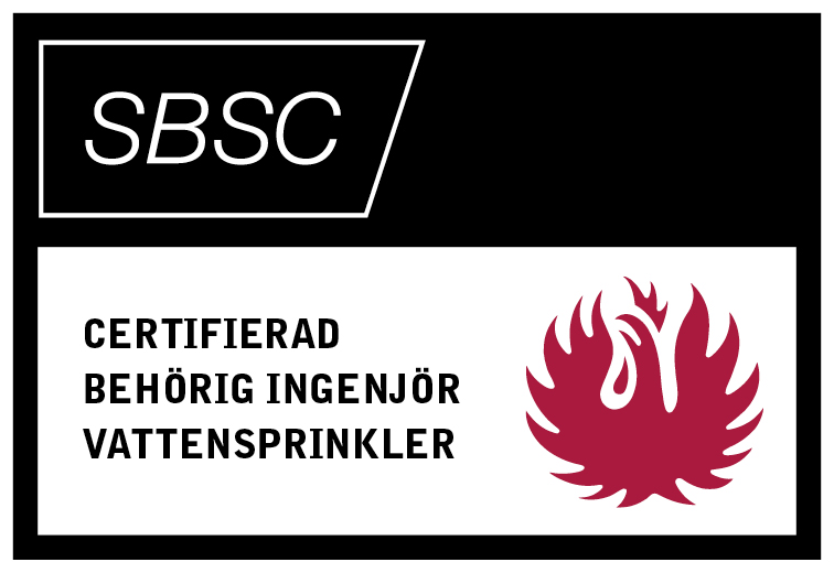 SBSC Certifierad Behörig Ingenjör Vattensprinkler